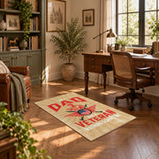 Proud Veteran Dad Area Rug, styled product view 11