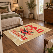 Proud Veteran Dad Area Rug, styled product view 3