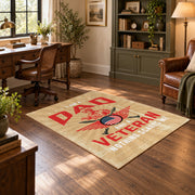 Proud Veteran Dad Area Rug, styled product view 4