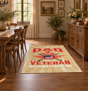 Proud Veteran Dad Area Rug, styled product view 6