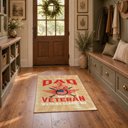 Proud Veteran Dad Area Rug, styled product view 7