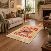 Proud Veteran Dad Area Rug, styled product view 9