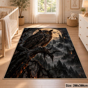 Moonlit Owl Area Rug with Dark Forest and Distant Castle — nursery setting