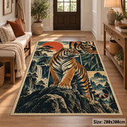 Tiger Mountain Collage Area Rug with Waterfall and Sunset Panels — entryway setting