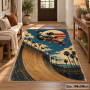 Halfpipe Skateboarding Area Rug with Sunset — entryway setting