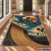 Halfpipe Skateboarding Area Rug with Sunset — hallway setting