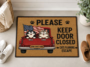 Suupia Please Keep Door Closed Cat Doormat, styled view 5