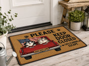 Suupia Please Keep Door Closed Cat Doormat, styled view 6
