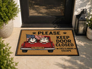 Suupia Please Keep Door Closed Cat Doormat, styled view 7