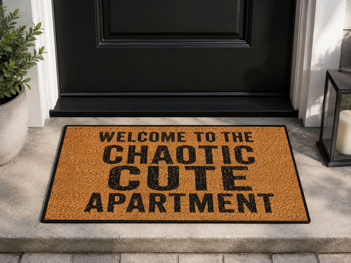 Suupia Chaotic Cutie Apartment doormat, styled product view 1