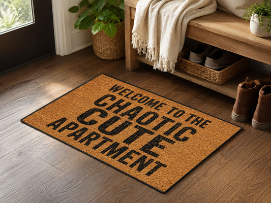 Suupia Chaotic Cutie Apartment doormat, styled product view 2