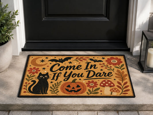Suupia Come In If You Dare doormat, styled product view 1