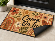 Suupia Come On In Floral Rainbow doormat, styled product view 3
