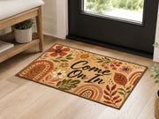 Suupia Come On In Floral Rainbow doormat, styled product view 4