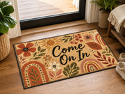 Suupia Come On In Floral Rainbow doormat, styled product view 10