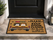 Suupia Keep Door Closed Cat Escape doormat, styled product view 1