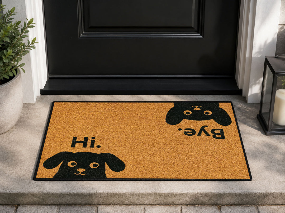 Suupia Hi Bye Puppy doormat, styled product view 1