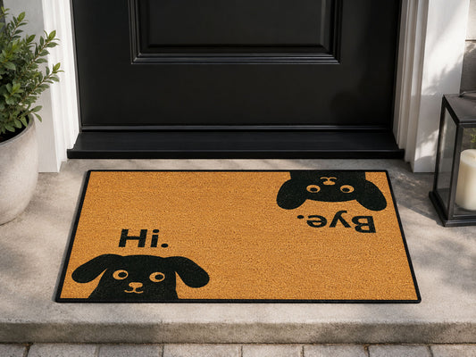 Suupia Hi Bye Puppy doormat, styled product view 1