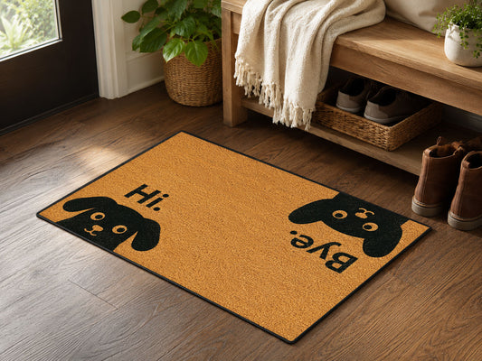 Suupia Hi Bye Puppy doormat, styled product view 2
