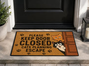 Suupia Keep Door Closed Cats Planning Escape doormat, styled product view 1