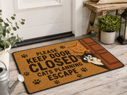 Suupia Keep Door Closed Cats Planning Escape doormat, styled product view 6