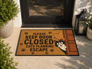 Suupia Keep Door Closed Cats Planning Escape doormat, styled product view 7