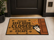 Suupia Keep Door Closed Cats Planning Escape doormat, styled product view 8