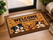 Suupia Welcome to Our Home Puppies and Kitten doormat, styled product view 10