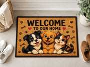 Suupia Welcome to Our Home Happy Pets doormat, styled product view 5
