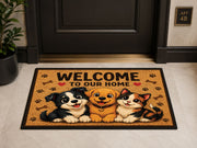 Suupia Welcome to Our Home Happy Pets doormat, styled product view 8