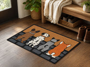 Suupia Four Dogs on a Wall doormat, styled product view 2