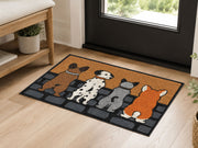 Suupia Four Dogs on a Wall doormat, styled product view 4