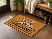 Suupia Corgi Welcome doormat, styled product view 2