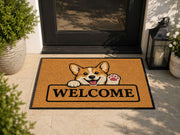 Suupia Corgi Welcome doormat, styled product view 7