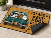 Suupia Keep Door Closed Cats Have an Escape Plan doormat, styled product view 3