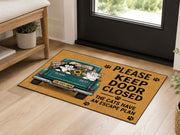 Suupia Keep Door Closed Cats Have an Escape Plan doormat, styled product view 4