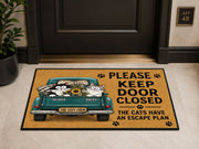 Suupia Keep Door Closed Cats Have an Escape Plan doormat, styled product view 8