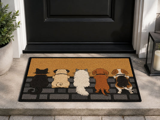 Suupia Five Furry Friends Doormat, styled view 1