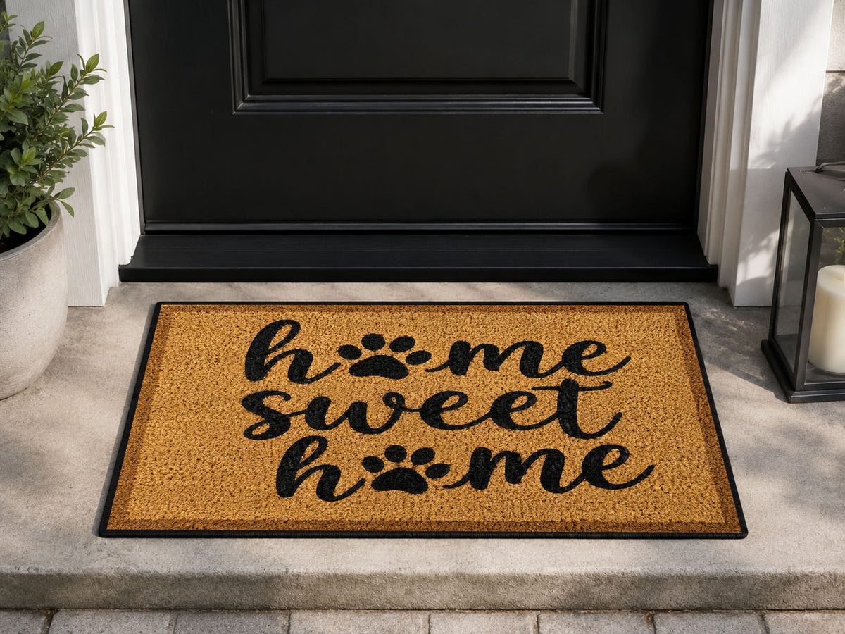 Suupia Home Sweet Home Paw Print Doormat, styled view 1