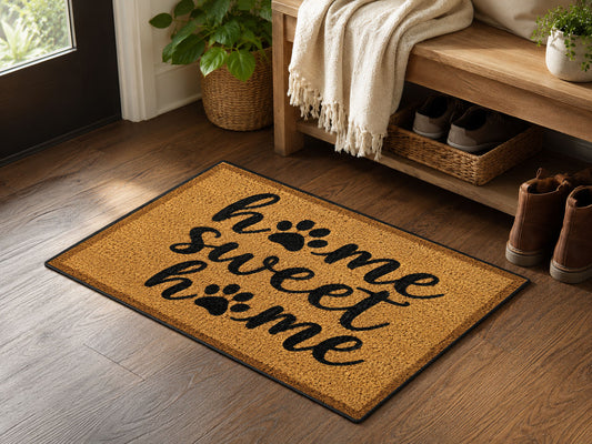Suupia Home Sweet Home Paw Print Doormat, styled view 2