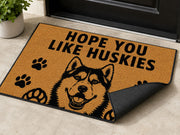 Suupia Hope You Like Huskies doormat, styled product view 3