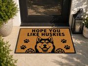Suupia Hope You Like Huskies doormat, styled product view 7