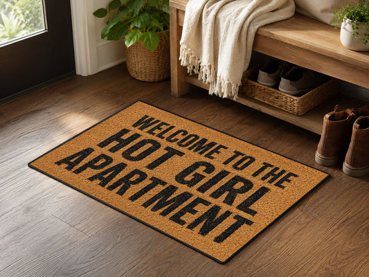 Suupia Hot Girl Apartment doormat, styled product view 2