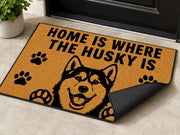 Suupia Home Is Where the Husky Is Doormat, styled view 3