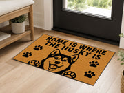 Suupia Home Is Where the Husky Is Doormat, styled view 4