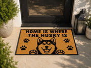Suupia Home Is Where the Husky Is Doormat, styled view 7