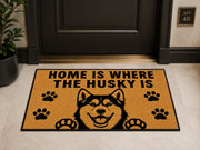 Suupia Home Is Where the Husky Is Doormat, styled view 8