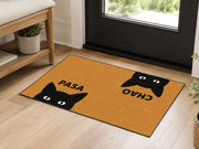 Suupia Pasa Chao Black Cat doormat, styled product view 4