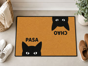 Suupia Pasa Chao Black Cat doormat, styled product view 5