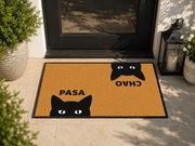 Suupia Pasa Chao Black Cat doormat, styled product view 7